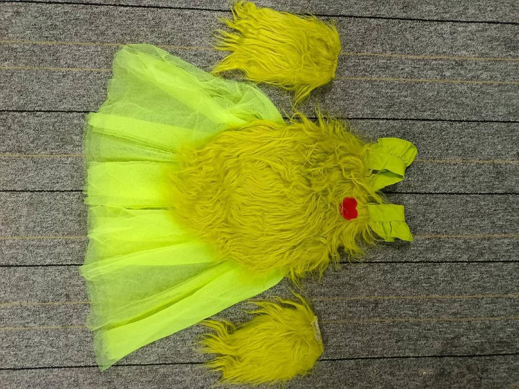 New Christmas Costumes Children's Christmas Dress Up Green Hair Glynch Costume Skirt