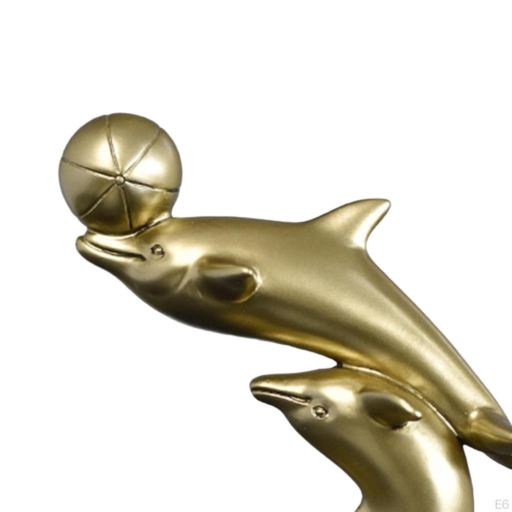 Dolphin Figurine Decorative Statue Art Crafts Creative Tabletop Ornament Sea Animal Sculpture for