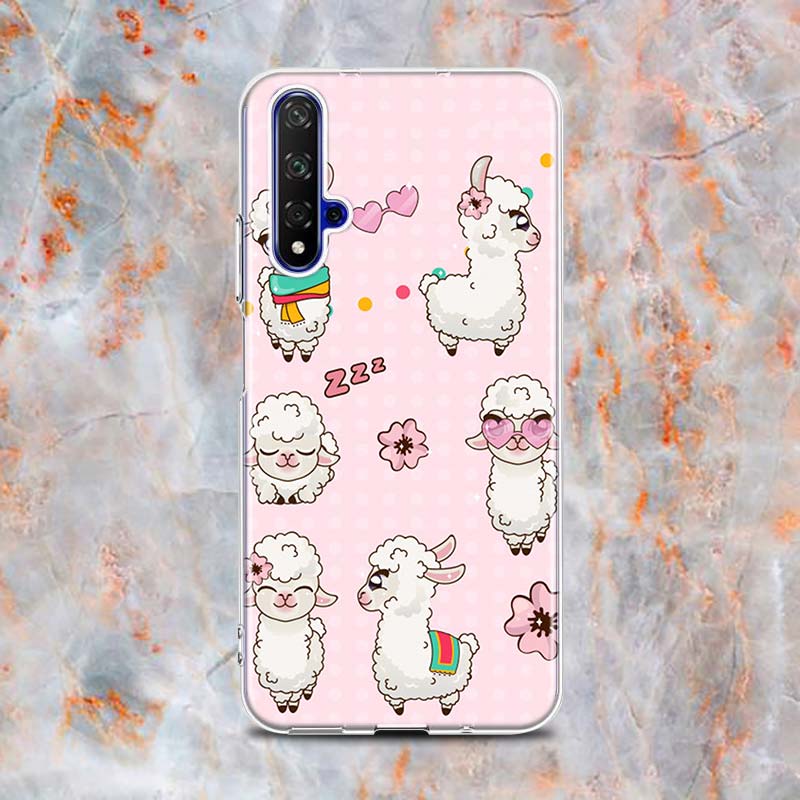 Llama Alpacas Animal Silicone Cover For Honor 20 20S 20E 8 8A Prime 8X MAX 8C 8S 7A 7C 7S Pro Phone Case
