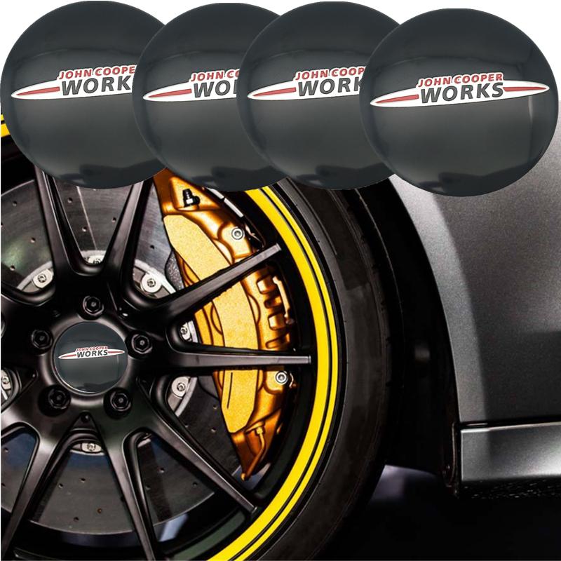 4 ks Pokličky Středů Koleček Auta Kryt Samolepka Pro JOHN COOPER WORKS Logo Pro MINI Cooper Clubman Cabrio Paceman R50 R52 jcw R55