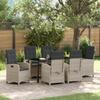 VidaXL 7-Piece Garden Dining Set Light Grey, Garden and Patio Set, Modern, Durable Rattan, 3380299