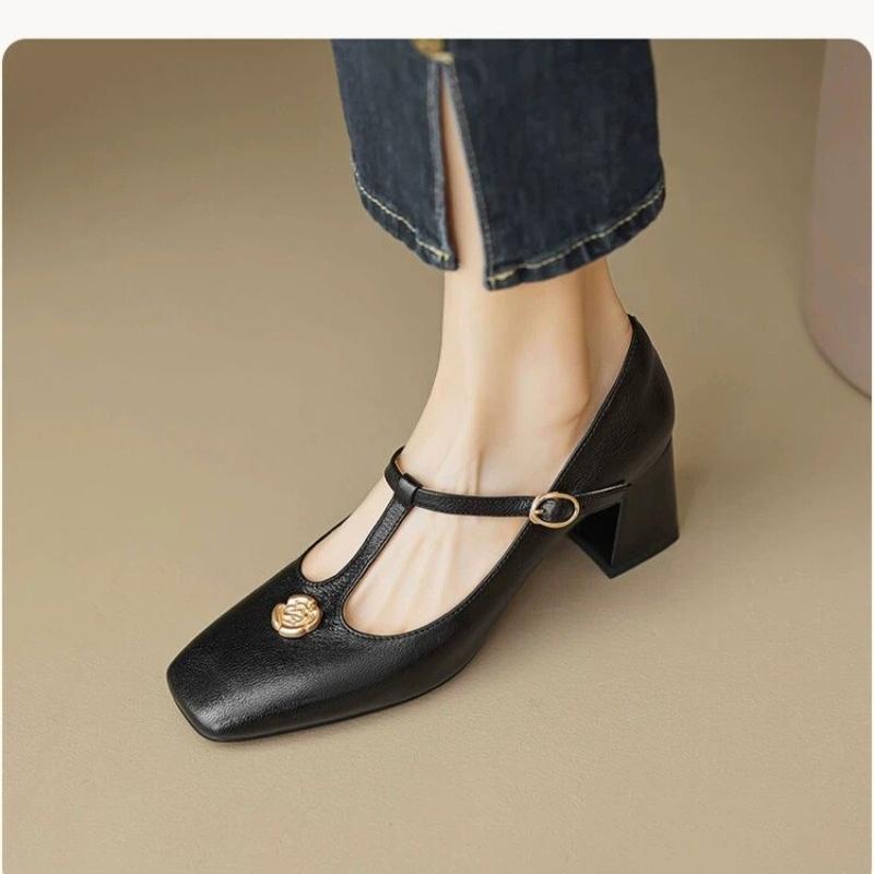 Fashion Plus Size 35-42 Women's Sheepskin Slip-on Mary Jane Flats Square Toe High Quality Soft Comfortable Elegant Ladies Slim Shoes Hot