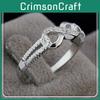 Bague Infini Élégante en Alliage d'Argent Scintillante Pour les Amateurs de Mode Tendance