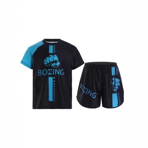 Kinder Muay Thai Boxen Sandwear Mode Bedrucktes Boxer Kurzarm T-Shirt Shorts Fitnessstudio Surfen Kurzarm Kopf