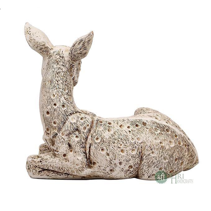 Estatueta de Veado Peça de Exibição Acabamento Antigo Acento de Mesa Estatuetas Colecionáveis para Casa e Itens de Decoração de Interiores Animal Selvagem Artesanal