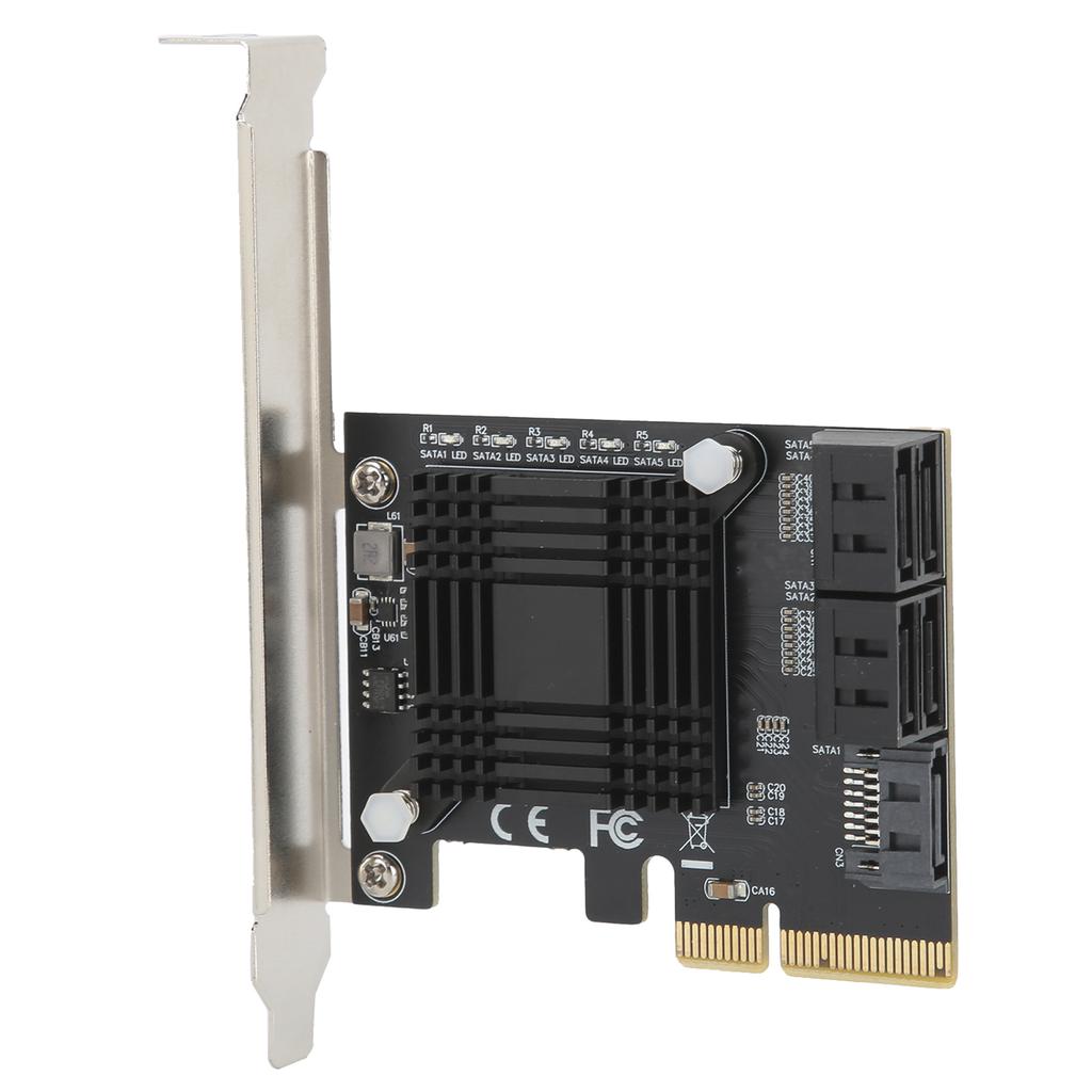 Expansion Card PCIE To 5 Ports SATA3.0 Module Converter Board JMB585 Chip for Computer