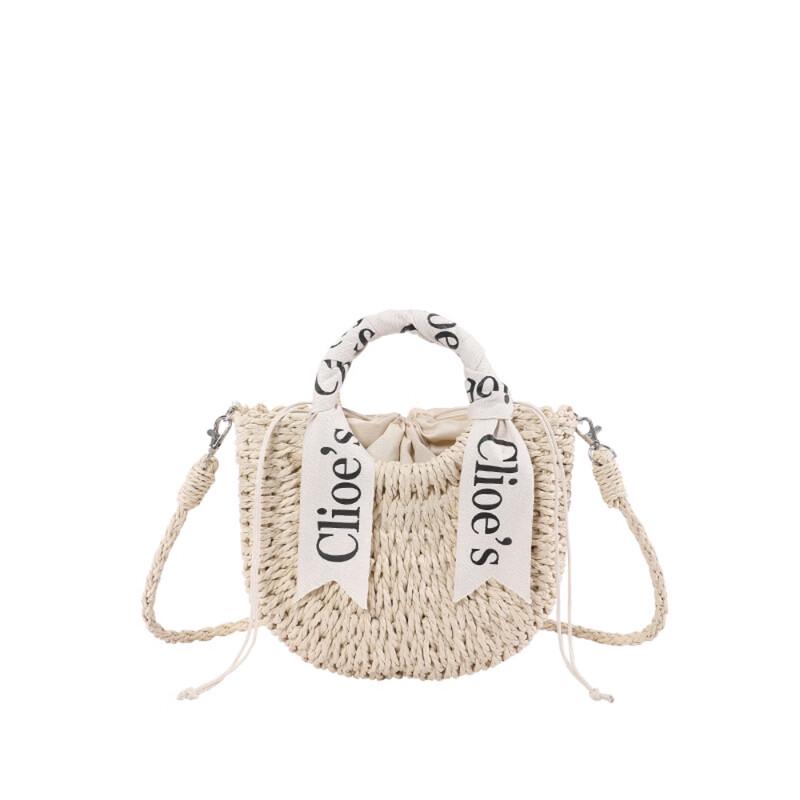 Girls Woven Straw Crossbody Handbag