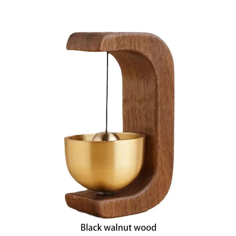 Dopamine Wind Bell Magnetic Suction Door Glue Free Wind Chimes Entrance Doorbell Reminder Walnut Wood Wind-bell Home Decor