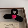 Korean Black Velvet Heart Hair Claw Clip For Women Girls Vintage Pink Love Hair Claws Girls Barrettes Hairpins Hair Accessories