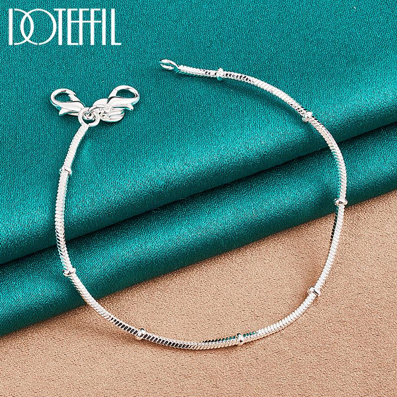 

Браслет-цепочка из стерлингового серебра 925 пробы диаметром 1,7 мм со змеей, модные ювелирные изделия 20cm