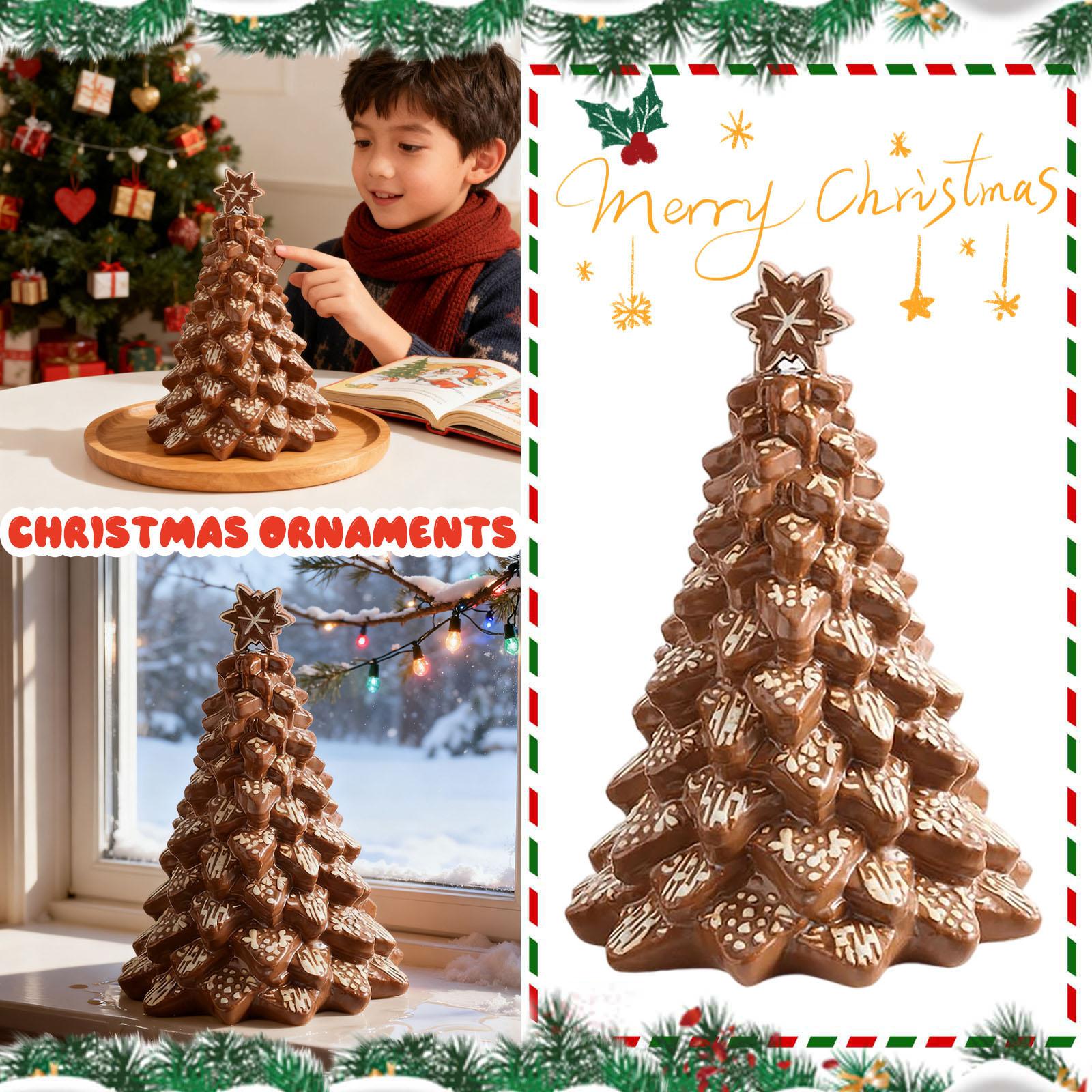 

Handmade Gingerbread Tree Figurine Christmas Gift Decoration, Holiday Decoration Theme Party Decoration One Size