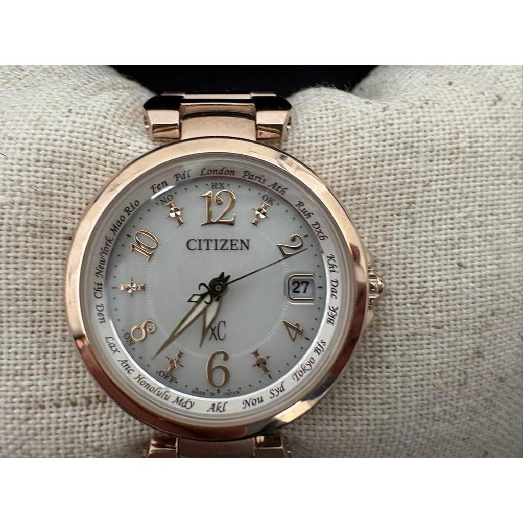 Used CITIZEN xC EC1037-51A radio clock pink gold unused item