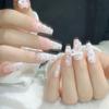 Handmade Sparkly French Lace Bow Press-on Nails: Brightening Removable Nail Art