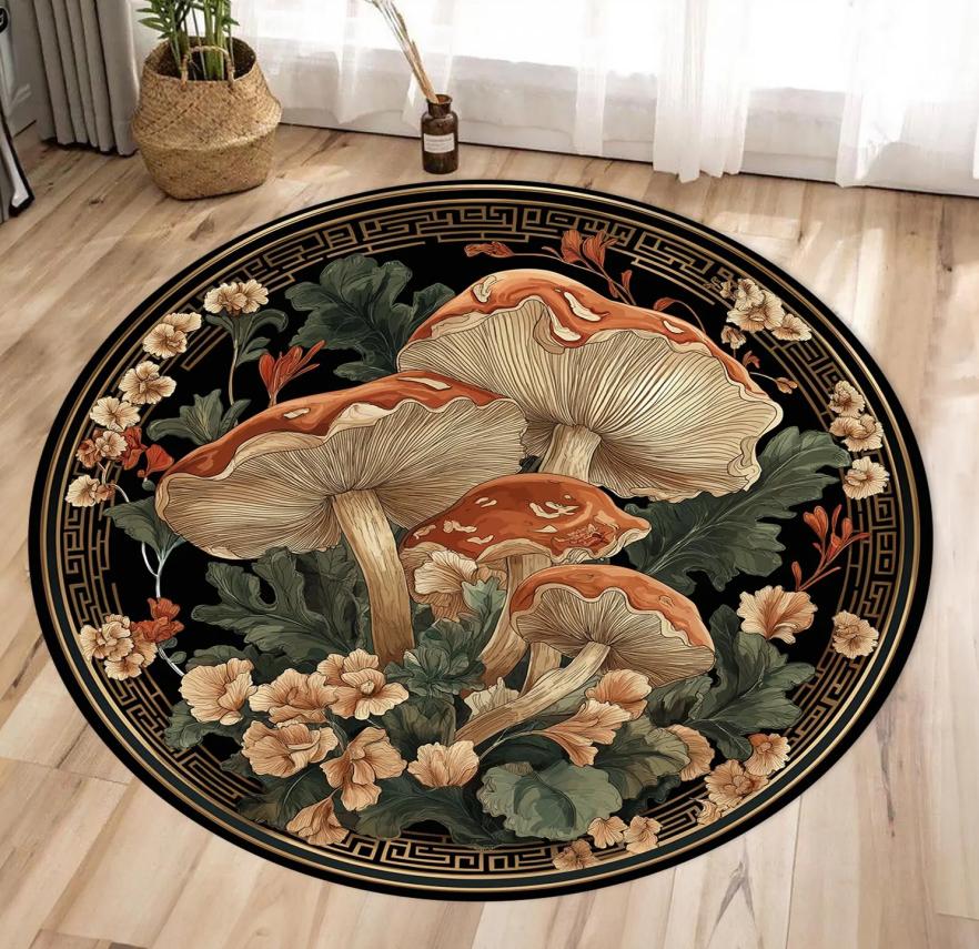 Kouzelný les Kouzelný les Kulatý koberec Éterický Mystický Academia Folklorem inspirovaný Vílí jádro Domácí akcentový koberec Kouzelná rozvernost