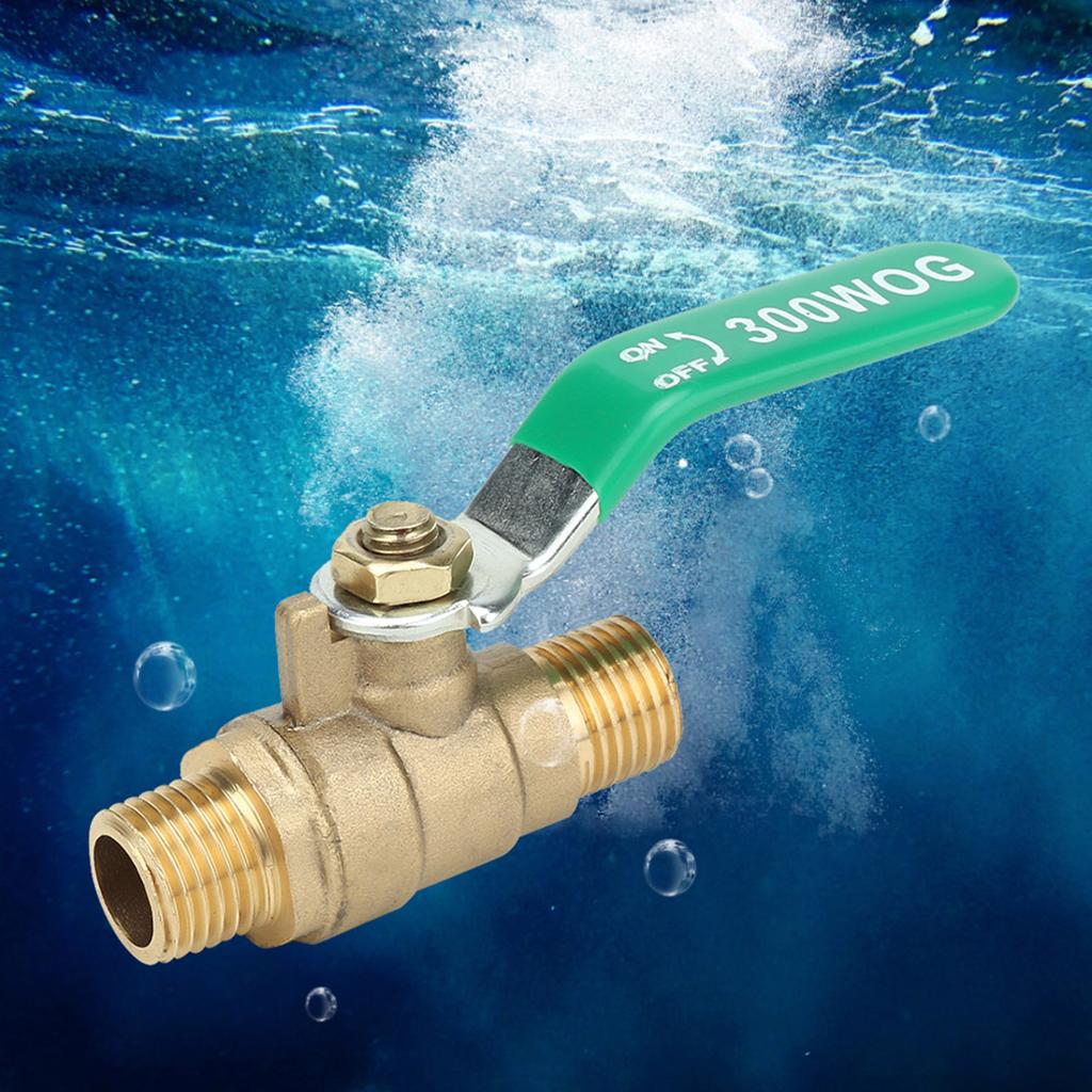 Male To Male Thread Brass Pipe Ball Valve Two Way Mini Ball Valve Shut Off Valve (G1 4 )