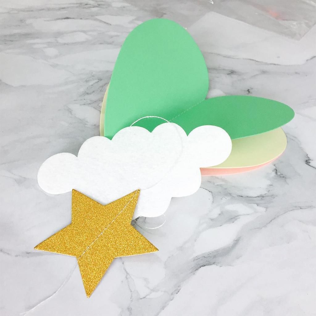 3D Heart & Hot Air Balloon Ornaments for Kindergarten Birthday Party Decor