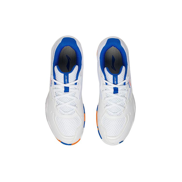 New LiNing Sound Waves 2 Generations Cushioned Slip Resistant Abrasion Resistant Low Top Badminton Shoes Unisex White Blue AYTS016-6