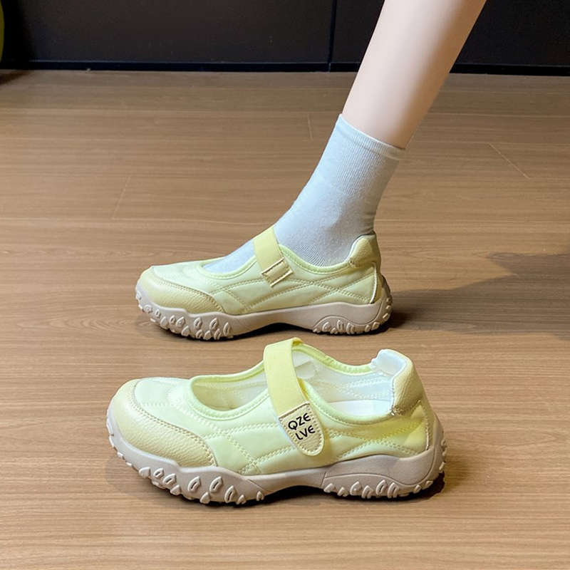 French Mary Jane Velcro shoes new spring and autumn with skirts, beautiful with thick soles, not tired feet, breathable single shoes