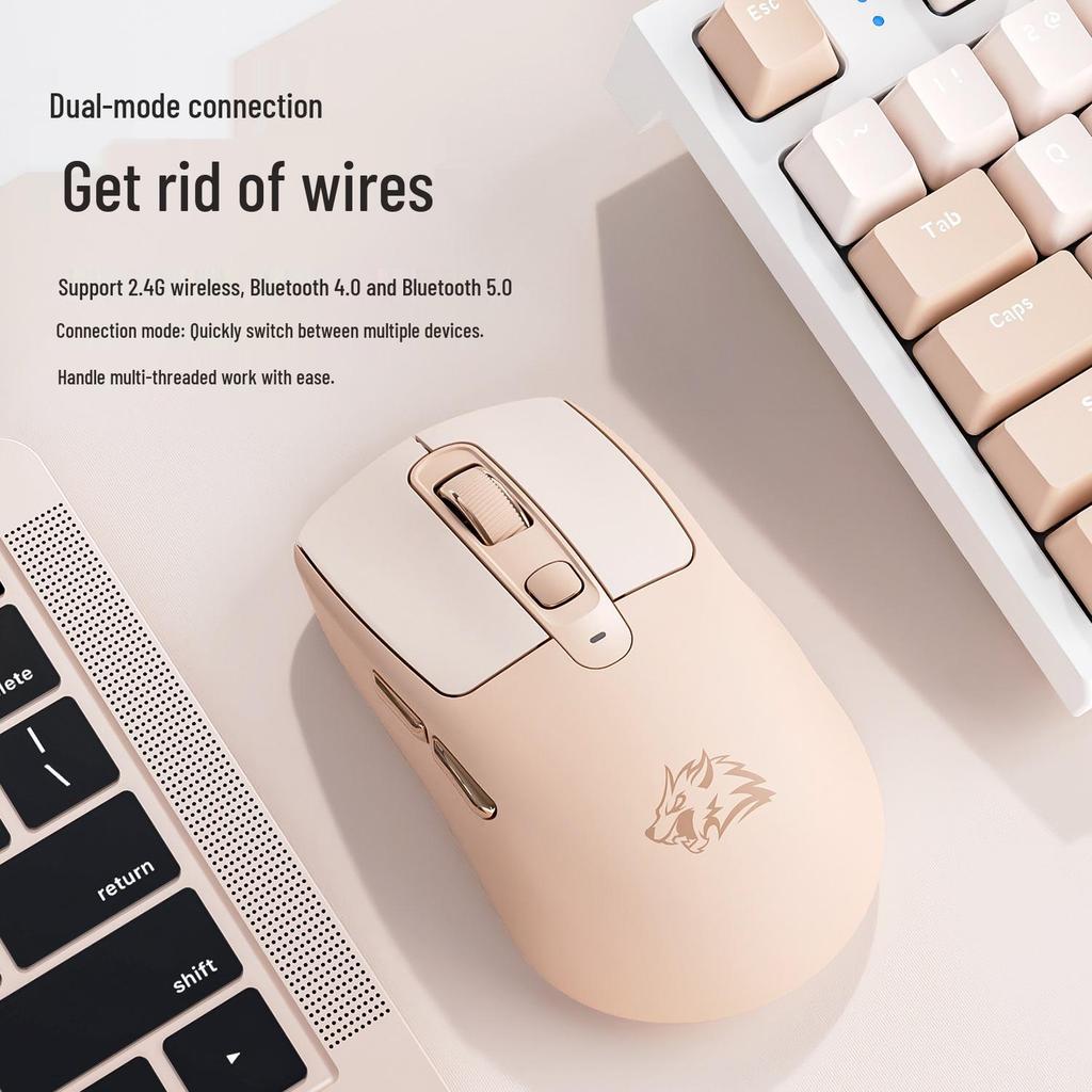 Wolf A3 Dual Mode Wireless Bluetooth Rechargeable Mouse for Office and Gaming