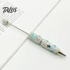 Comfortable Grip Beaded Pens Glitter Beadable Ballpoint Pen, Sparkly Rhinestone Star Moon Plastic DIY Handmade Gel Ink Pen for School Projects, Crafts