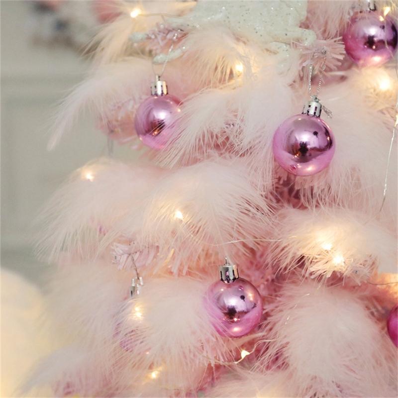 Delightful Mini Feather Christmas Tree with Light Ornaments Tabletop Christmas Tree, Easy To Assemble Cheerful Designs