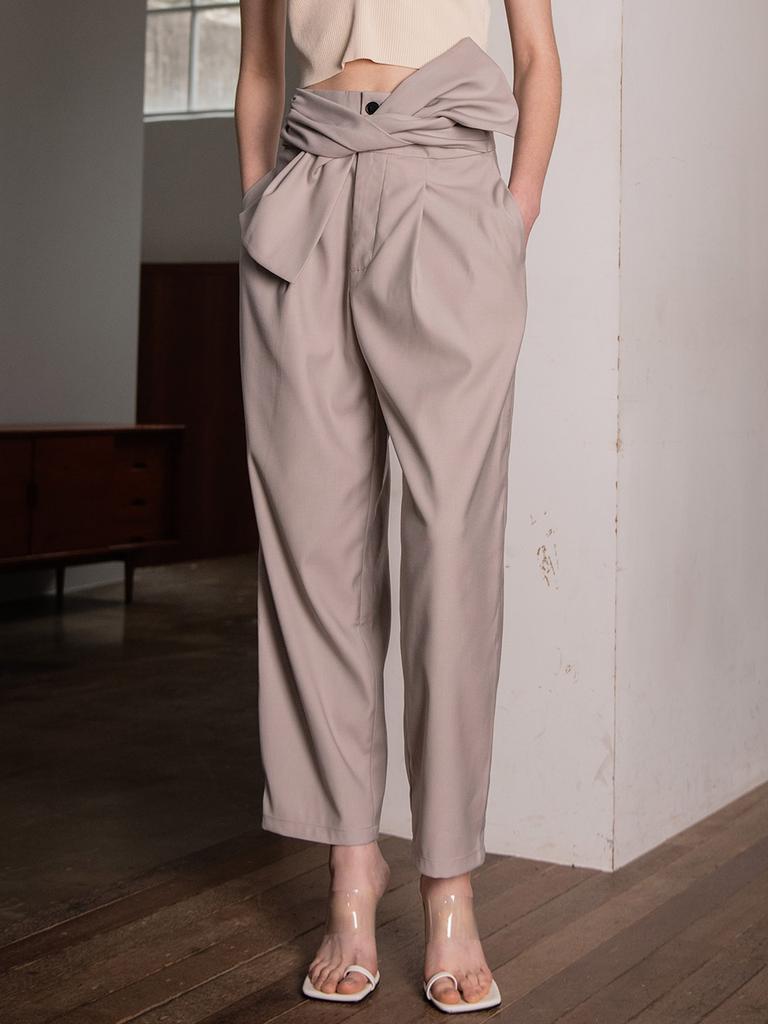 Waiwaiaiem Yy_Big Ribbon High-Waist Pants