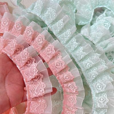 Double Layer Embroidered Pleated Lace Fabric DIY Children's Lolita Skirt Dress Pants Schoolbag Home Textile Sewing Decorative