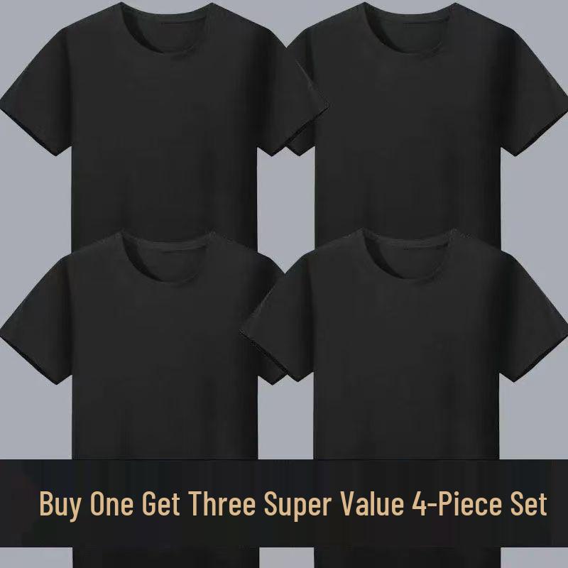 Buy 1 Get 1 Free: Classic White Short Sleeve Round Neck T-Shirt - Perfect for Drawing