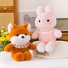 New cute pearl necklace raccoon plush toy bunny doll soothing doll