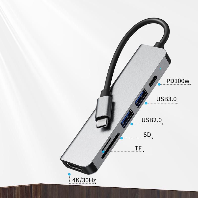 USB-C Hub 6-in-1 Expansion Dock for MacBook