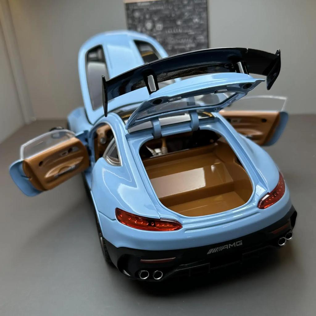 1:18 AMG GT Alloy Model Cars Diecast Toy Car Simulation Sound & Light Car Toys Model Gifts For Kids