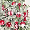 78pcs Christmas Ball Mix Decoration Set Shatterproof Plastic Painted Christmas Hat Cane Christmas Elements Hanging Xmas Ornament