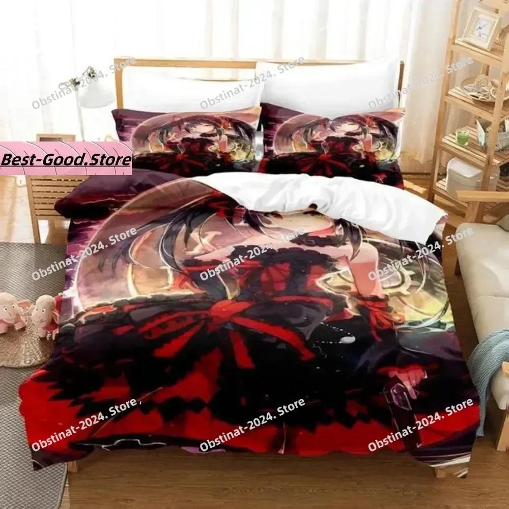 Top Anime Date A Live Kurumi Tokisaki Beding Set Print With Pilowcase Bed Soft Duvet Cover Soft Single Double Quen Super King-Sized Dimensionsd