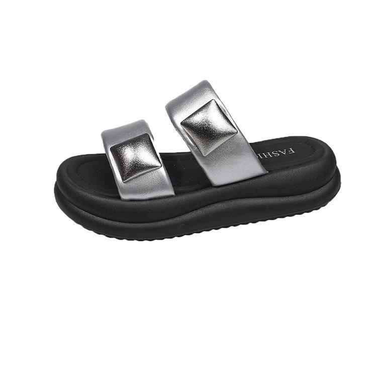 [Ushilai] Soft and lightweight 2025 new boutique comfortable thick-bottomed fashionable outer wear open-toed slippers women