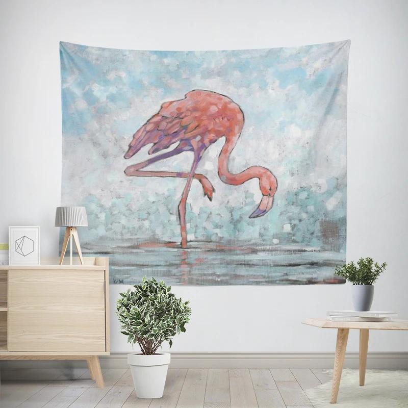 

Modern Flamingo Tapestry Tropical Animal Print Tapestry Rural Nostalgia Hanging for Bedroom Living Room Dining Room Decoration 74x94cm(29x37in)