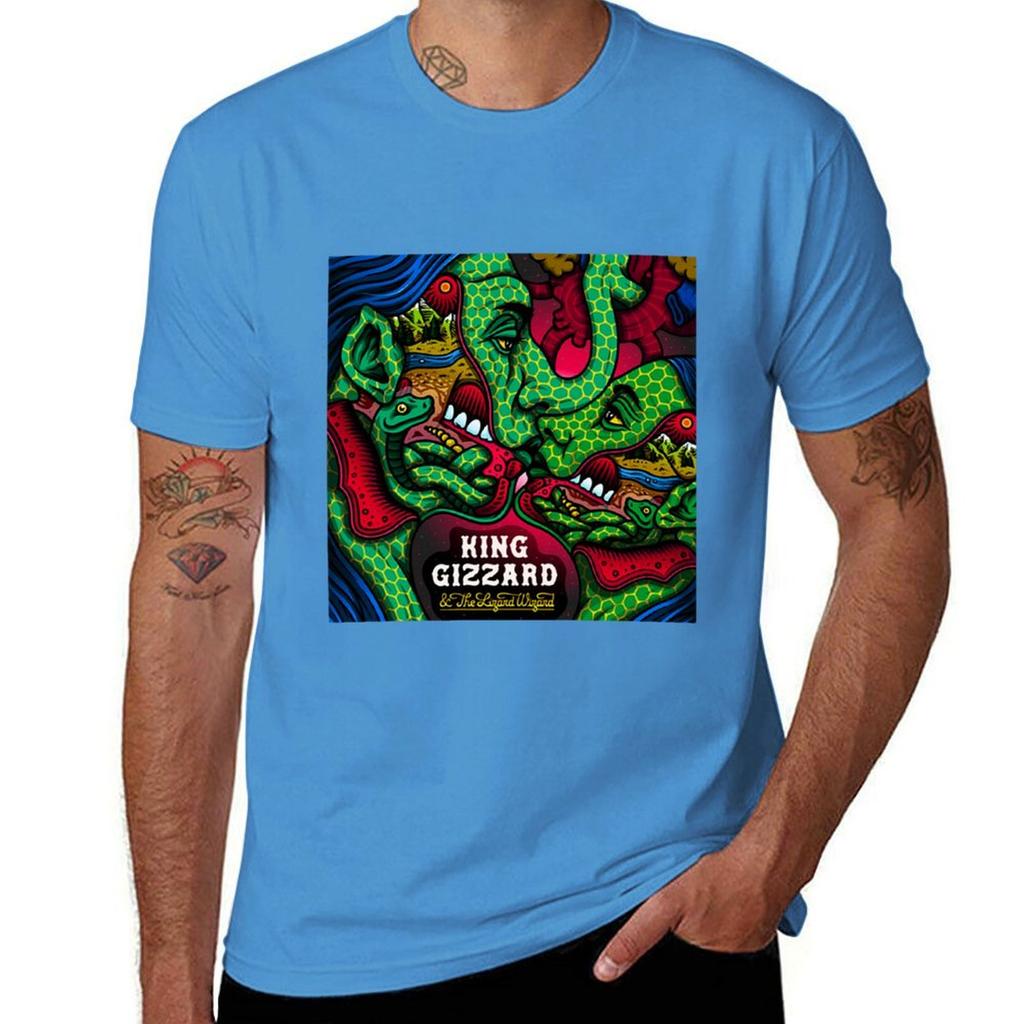 King Gizzard and the Lizard Wizard Artwork Drawing Tshirt Sports Fans Kawaii Clothes Plain Black T Shirts Men