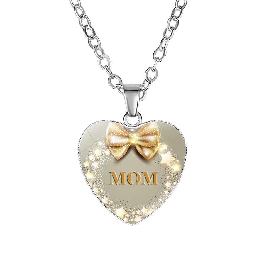 Accessories Mom's Love MOM Heart Pendant Simple Holiday Gift Fashion Versatile Necklace Women