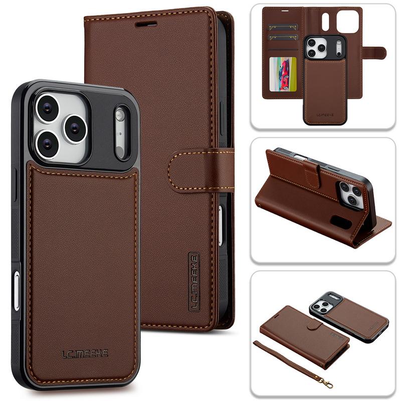 Magnetic Flip Wallet Case For iPhone 17 Pro Max iPhone 16 15 14 13 Pro Max 12 11 Air Luxury PU Leather Card Slots Phone Holder Cover