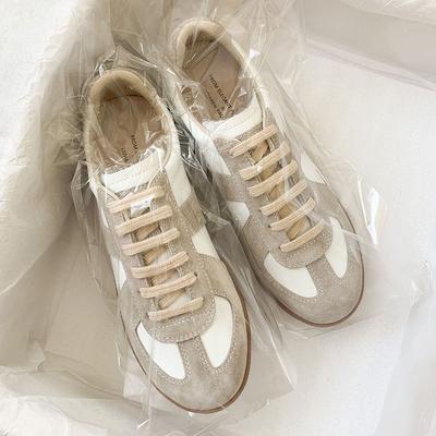 Cowhide Version of German Training Shoes 2025 Spring New Leather Little White Shoes Children's Versatile Flat-bottomed Sports and Leisure Shoes Men