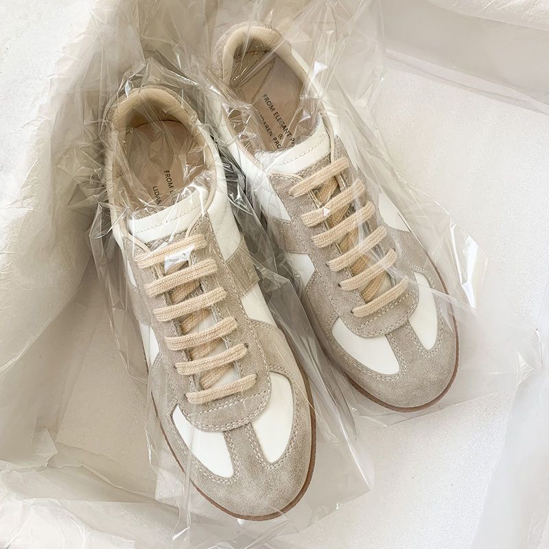 Cowhide Version of German Training Shoes 2025 Spring New Leather Little White Shoes Children's Versatile Flat-bottomed Sports and Leisure Shoes Men