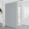 Handun Striped Waterproof PEVA Shower Curtain Set