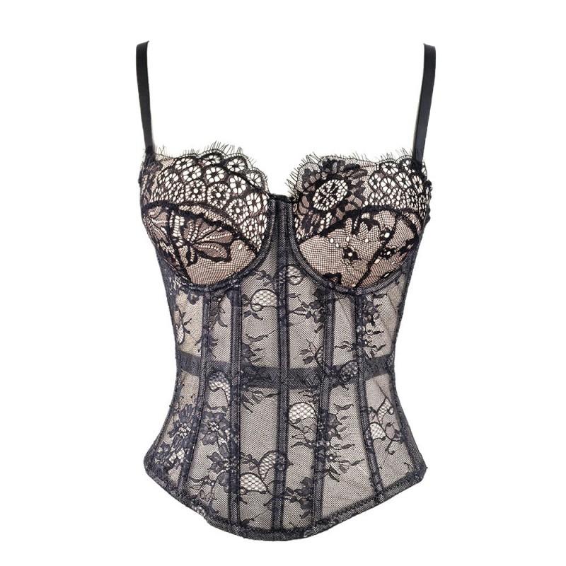 Sexy Lace Corset Top Pure Fit Bustier Camisole Women Slim All