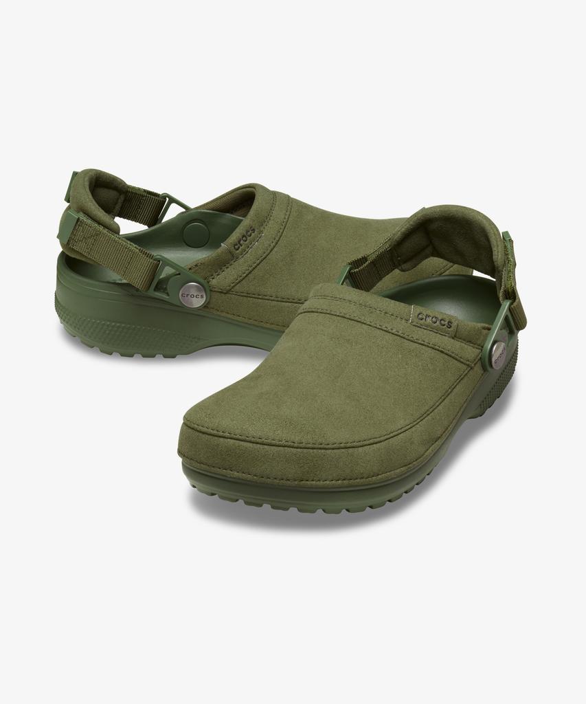 Crocs Classic Crafted Vegan Suede Clogs - Army Green / 211930-309