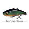 6cm Lure Bait VIB11 High-Vibration Bionic Lure with Reinforced Blood Groove Hook Specifally Designed for Largemouth Bass Fishing