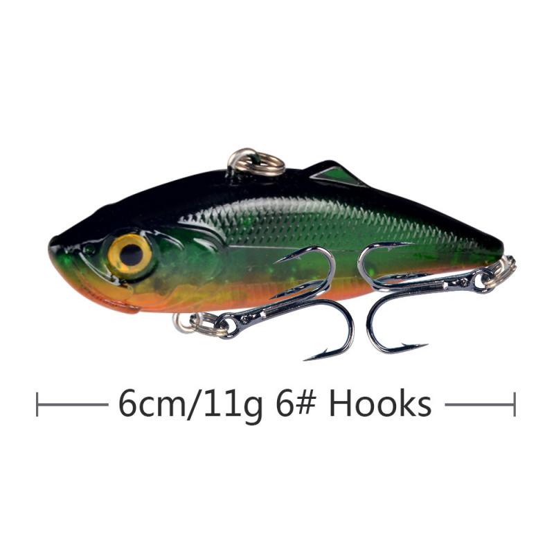 6cm Lure Bait VIB11 High-Vibration Bionic Lure with Reinforced Blood Groove Hook Specifally Designed for Largemouth Bass Fishing