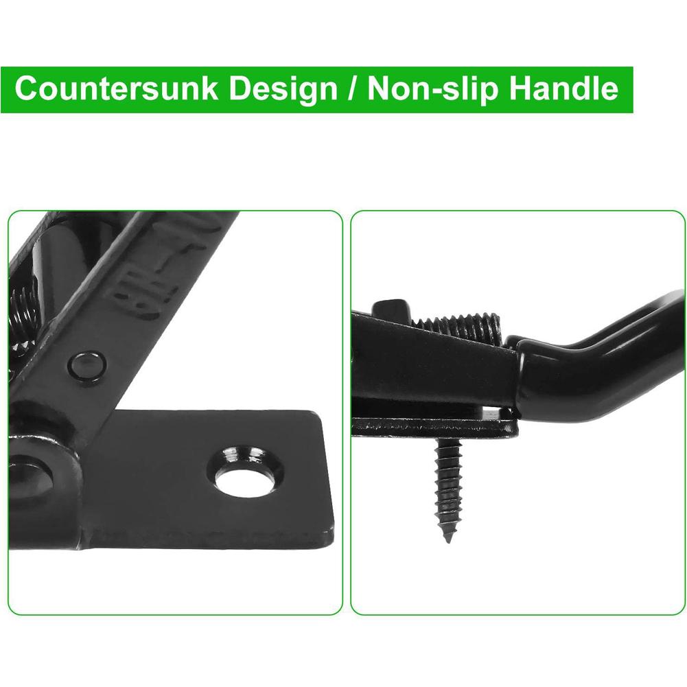 GH-4001 Toggle Clamp For Cabinets 4Pcs Black Brand New High Carbon Steel High Quality For Lock-free Handle-less Boxes
