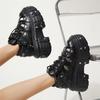 Punk Style Women Thick Bottom Shoes For Woman's Lace-Up Round Toe Man Platform Sneakers Ladies Dad Shoes Gothic Ankle Boots