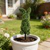 Easter Rabbit Topiary Green Artificial Rabbit Topiary Tree Pot Fake Easter Rabbit Plant Faux Plant for Porch P9YB