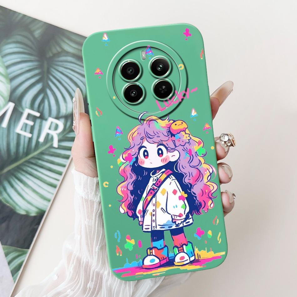 Für Realme 12 Pro+ 12Pro 5G Handyhülle Realme 12 Pro Plus 5G Elegante Blumige Katze Bemalt Weiches Silikon Schlichte Stoßfeste Hüllen
