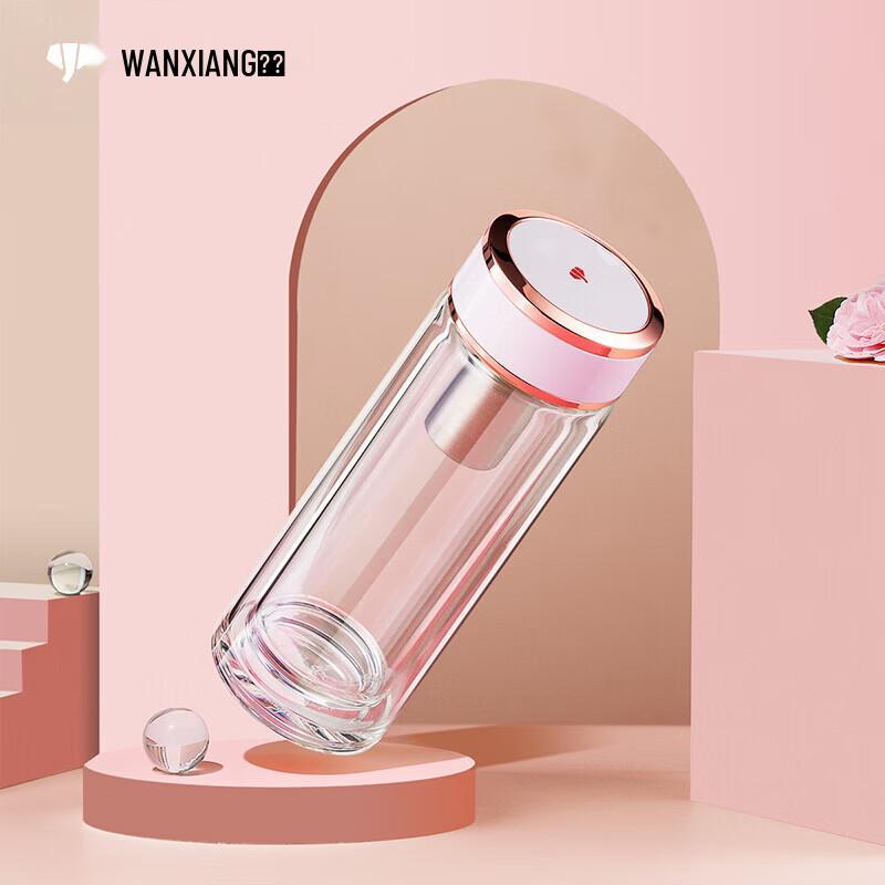 WANXIANG Double-Wall Glass Tea Infuser Mug